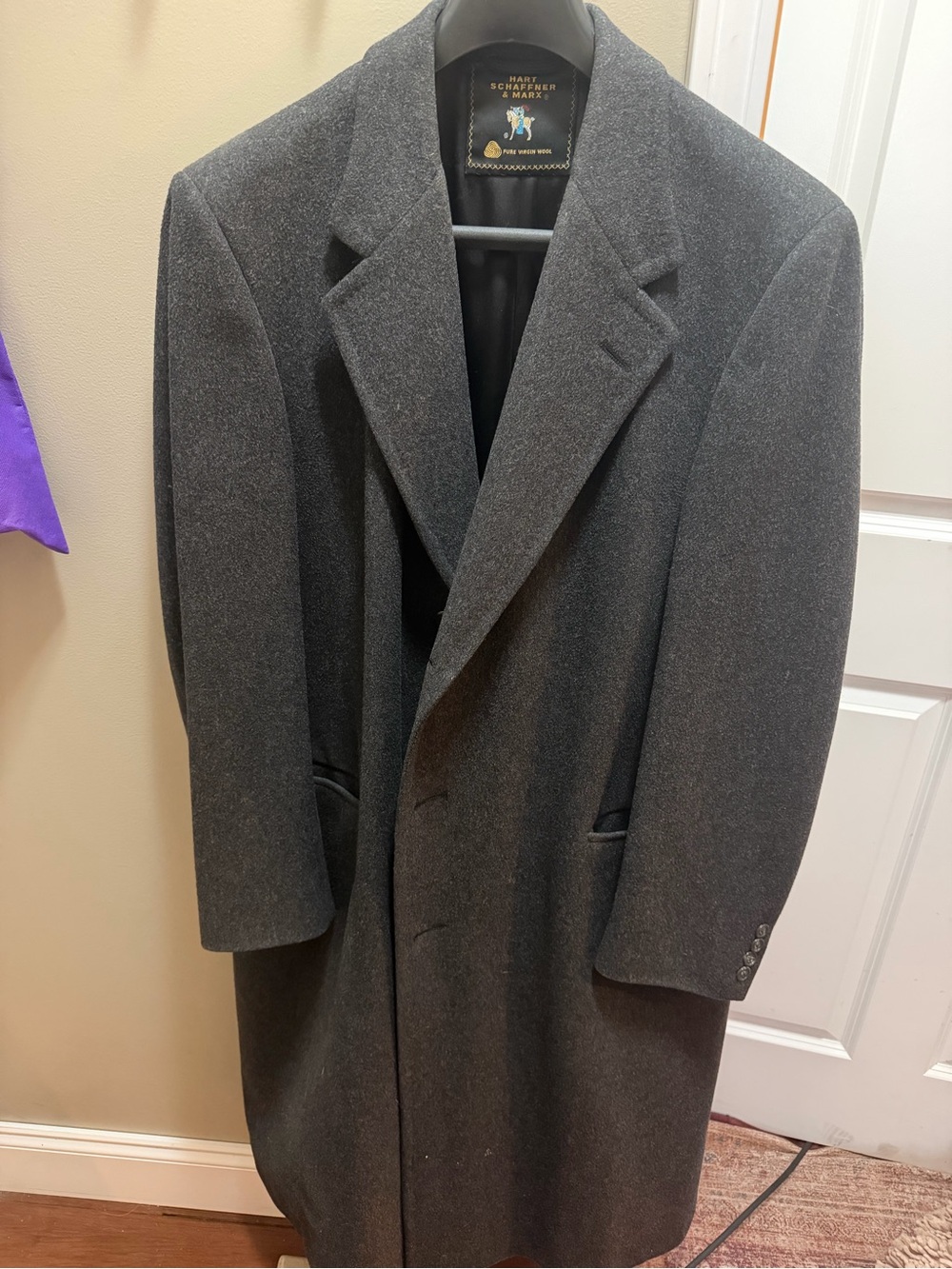 Hart Schaffner Marx Dark Gray 100% Virgin Wool Coat